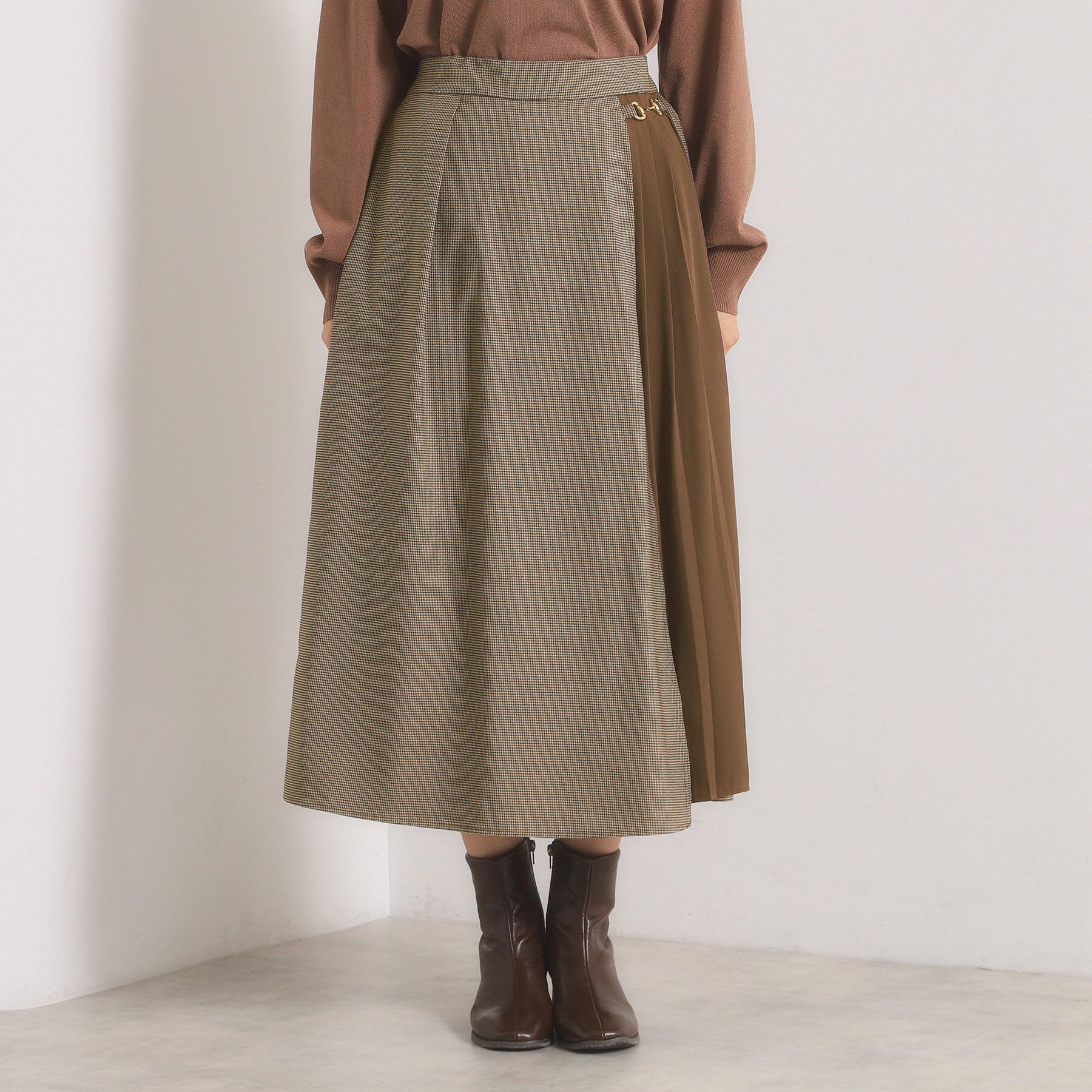 ITS&rsquo;DEMO「【手洗い可】チェック切替ガウチョパンツ」|その他|