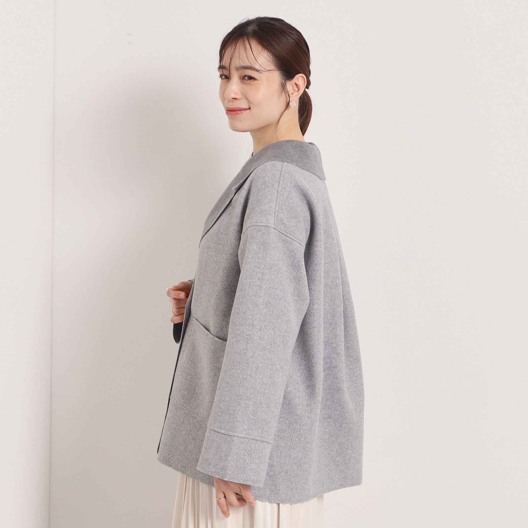 ITS&rsquo;DEMO「裏リブミディ丈ダブルコート」|チェスターコート|