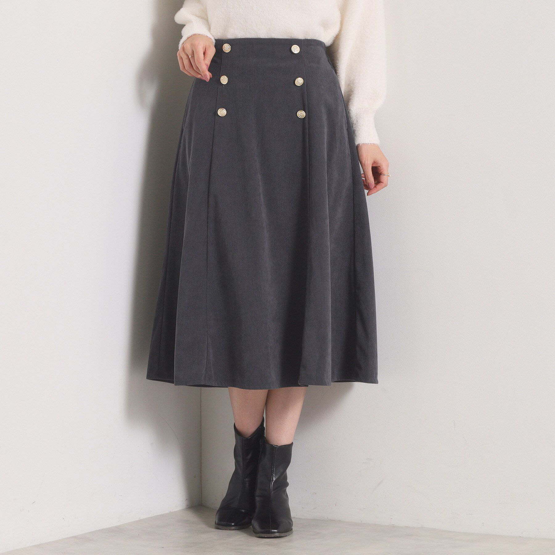 ITS&rsquo;DEMO「【洗濯機OK／ウエストゴム】コーデュロイスカート」|スカート|