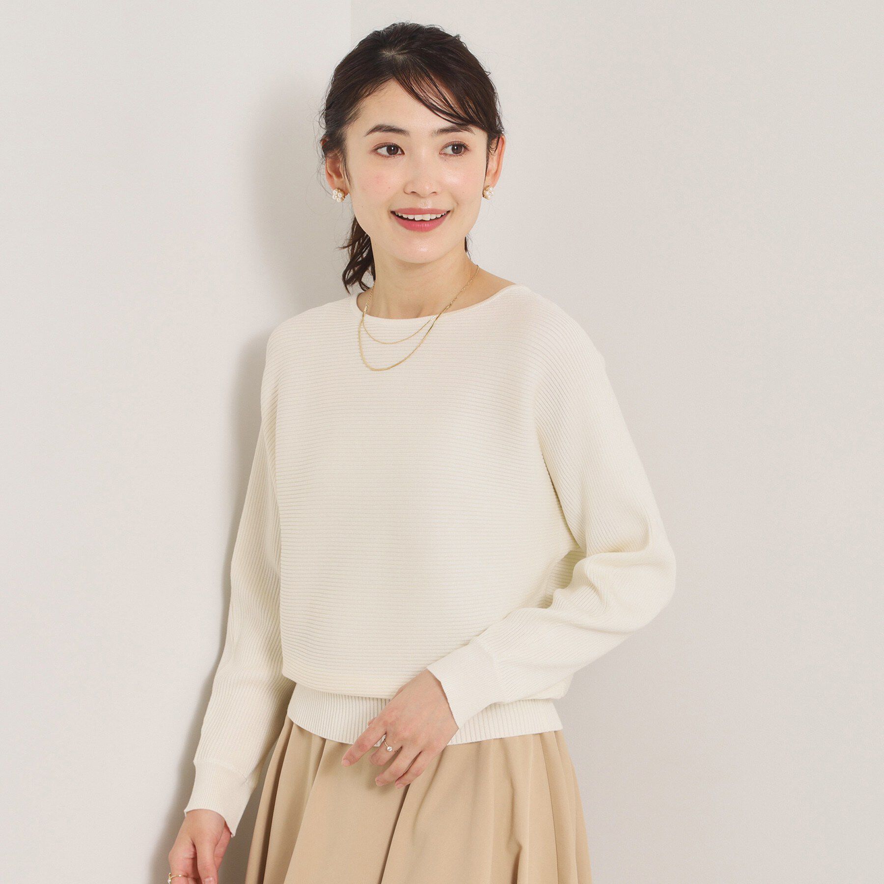 ITS&rsquo;DEMO「【洗濯機OK】花粉防止リブドルマンニット」|ニット・セーター|オフホワイト(003