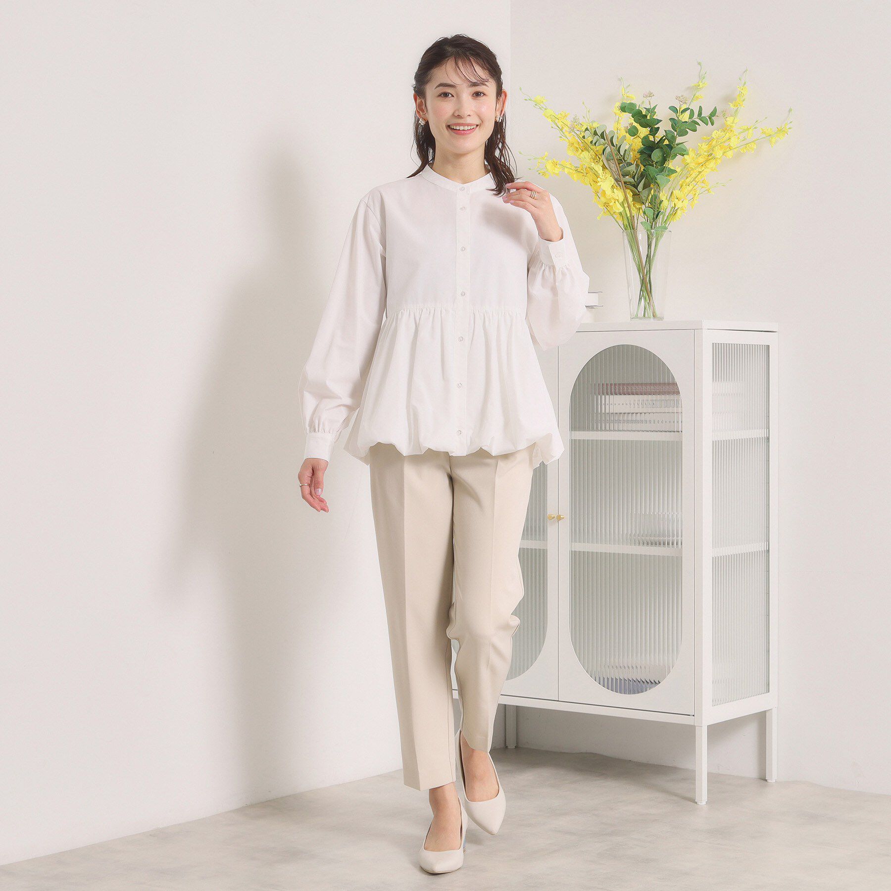 ITS&rsquo;DEMO「【洗濯機OK】バルーンヘムブラウス」|シャツ・ブラウス|