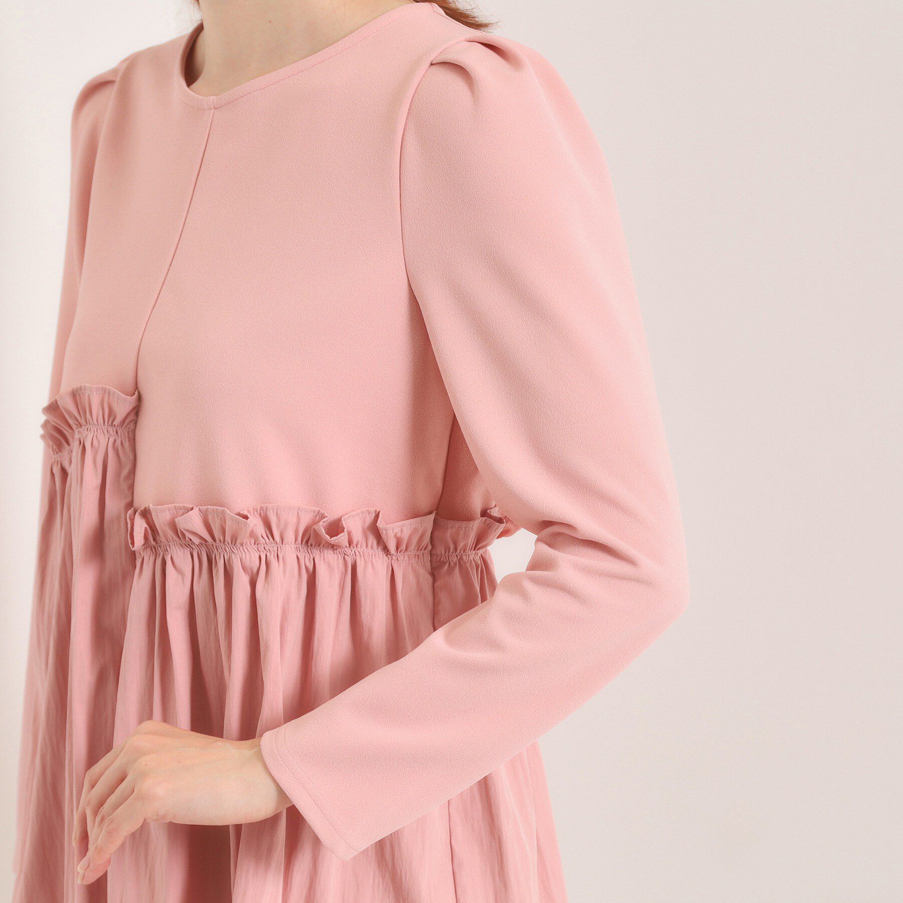 ITS&rsquo;DEMO「【洗濯機OK】異素材ドッキングトップス」|Tシャツ・カットソー|