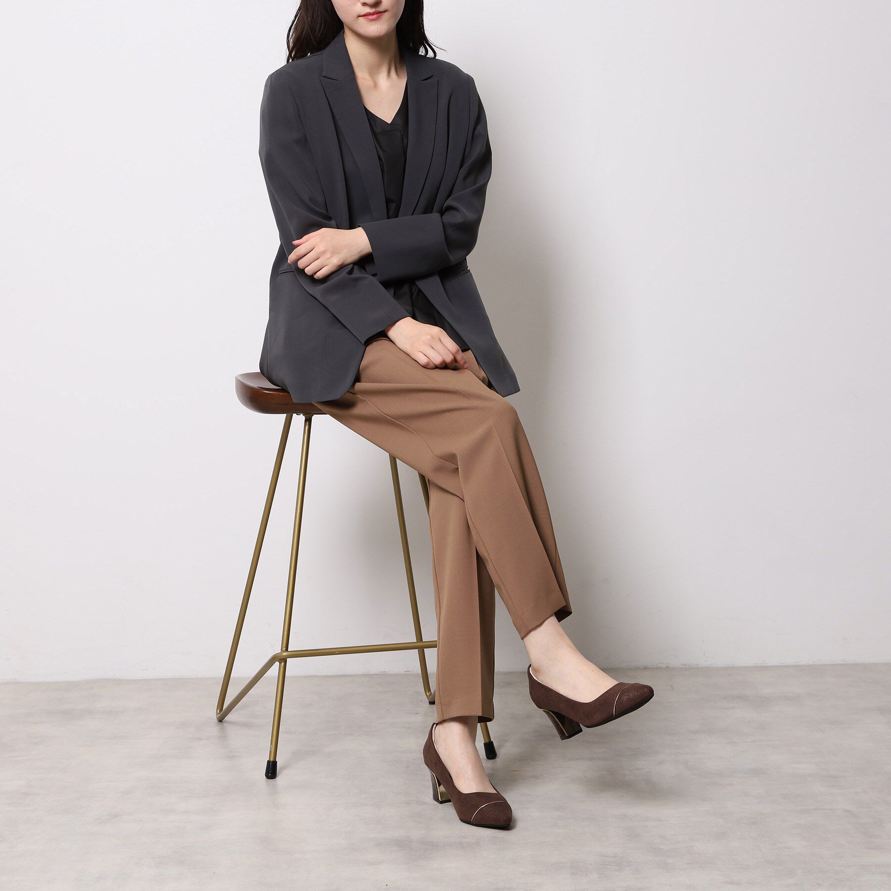 ESPERANZA「【EC先行販売】ラメヒールゴールドラインパンプス」|パンプス|