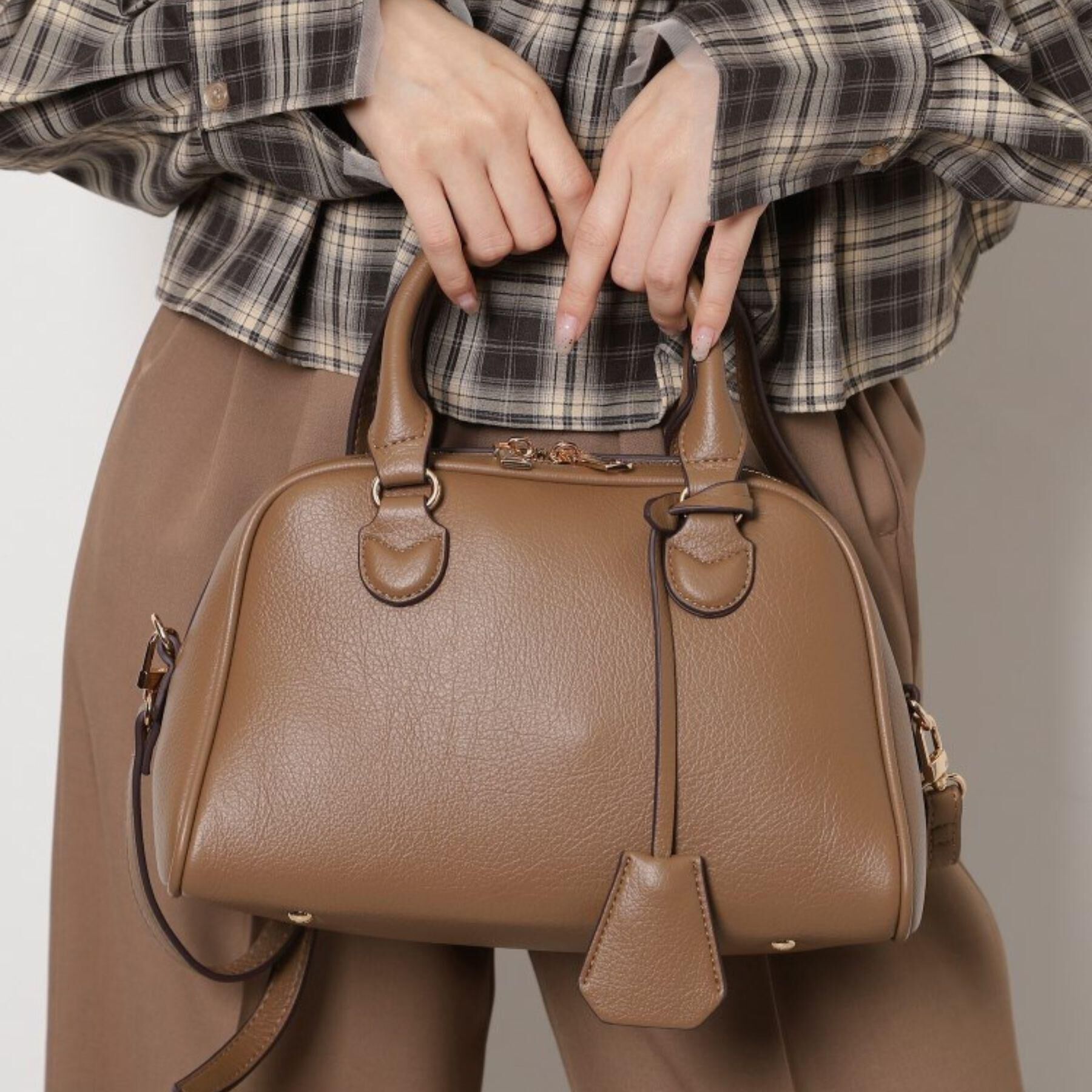 ESPERANZA「シボフェイクレザー2WAYボストンバッグ」|ボストンバッグ|オーク(034)