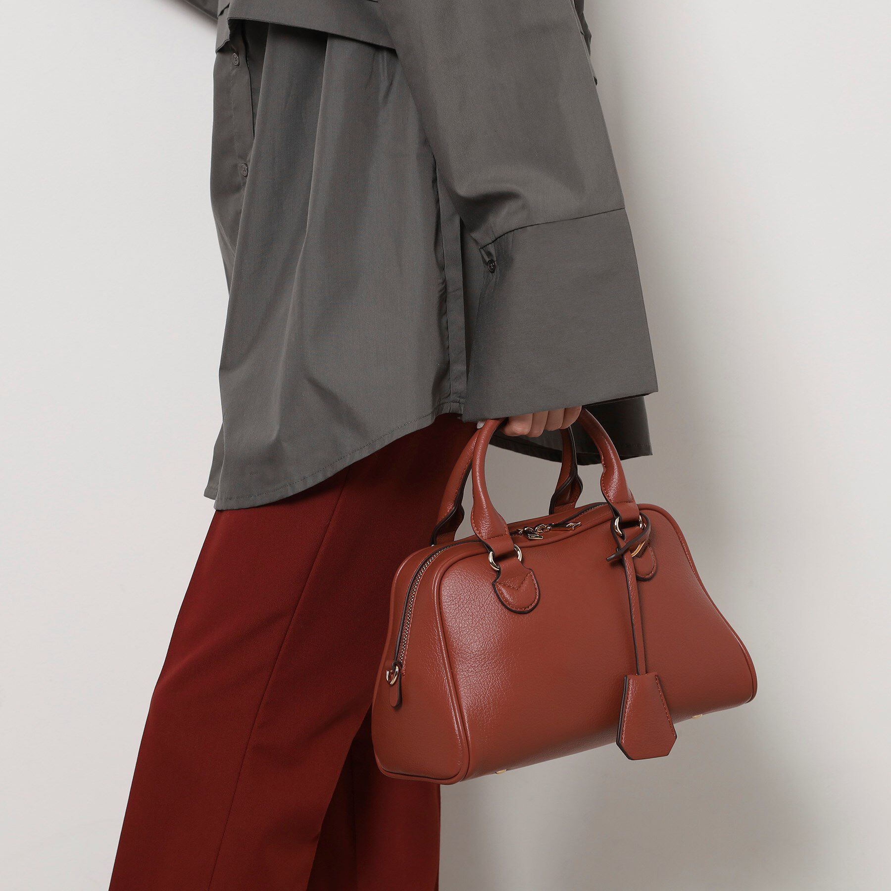 ESPERANZA「シボフェイクレザー2WAYボストンバッグ」|ボストンバッグ|モカブラウン(042