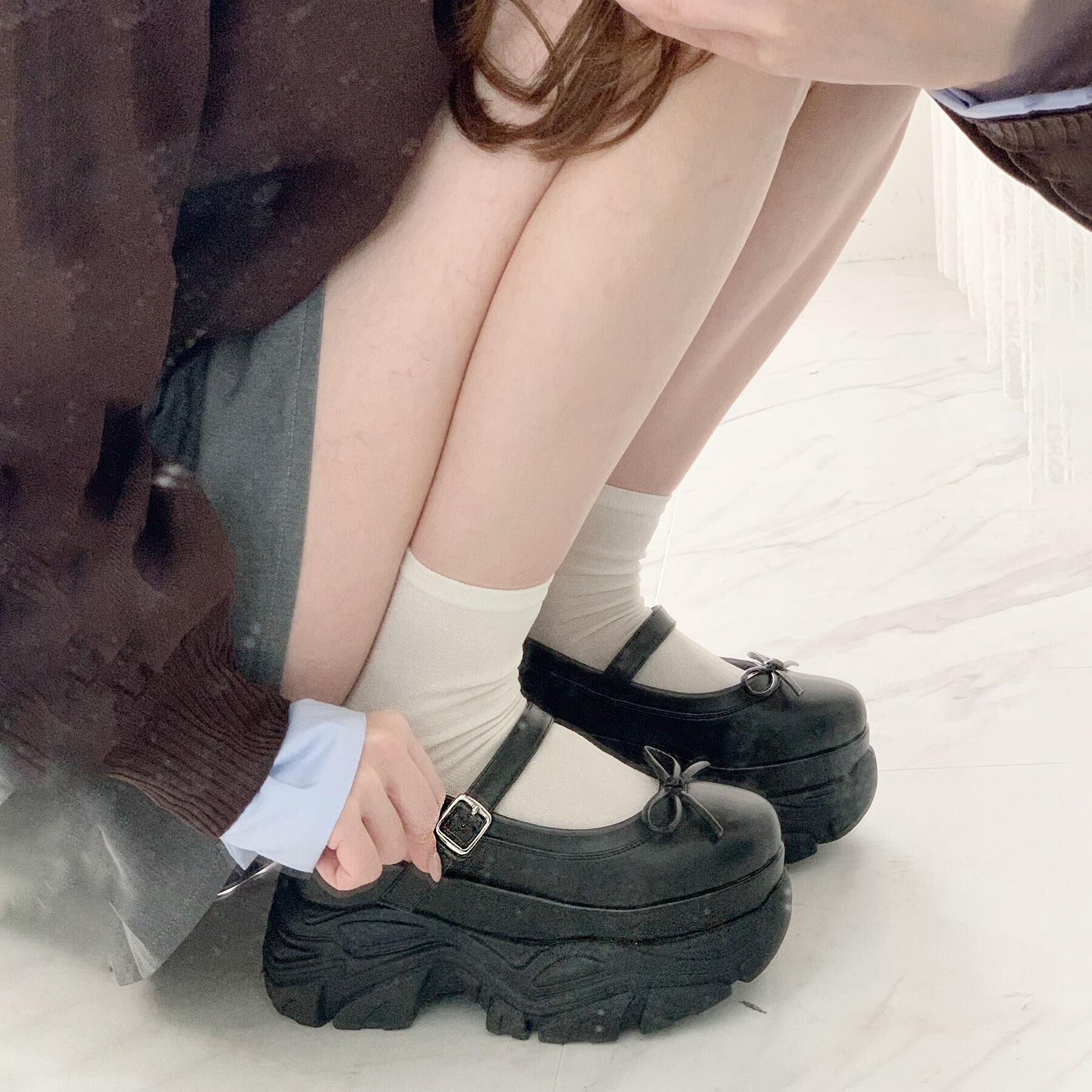 csT&P「厚底ストラップリボンパンプス」|パンプス|