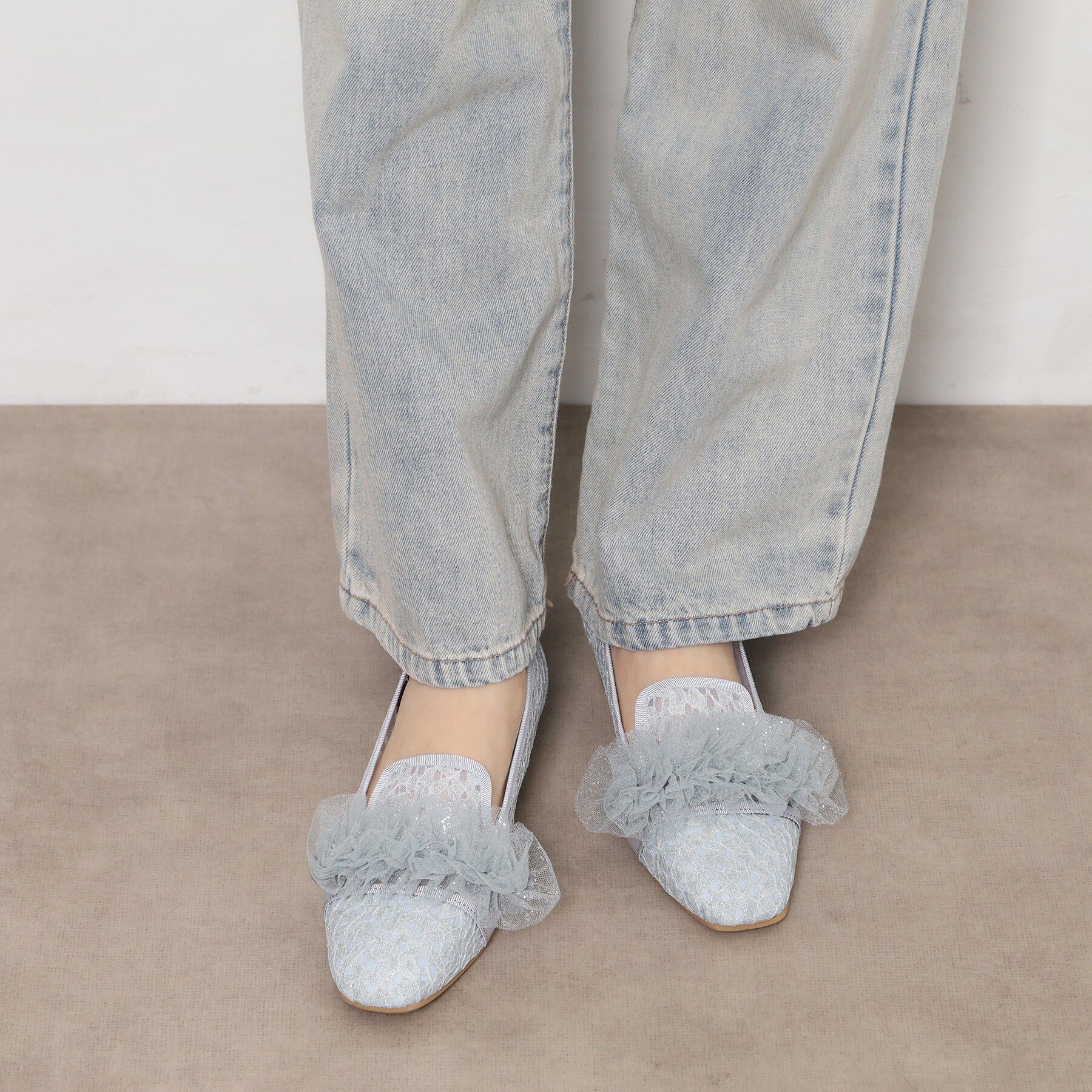 ESPERANZA「2WAYフリルフラットオペラシューズ」|その他|ブルー(391)