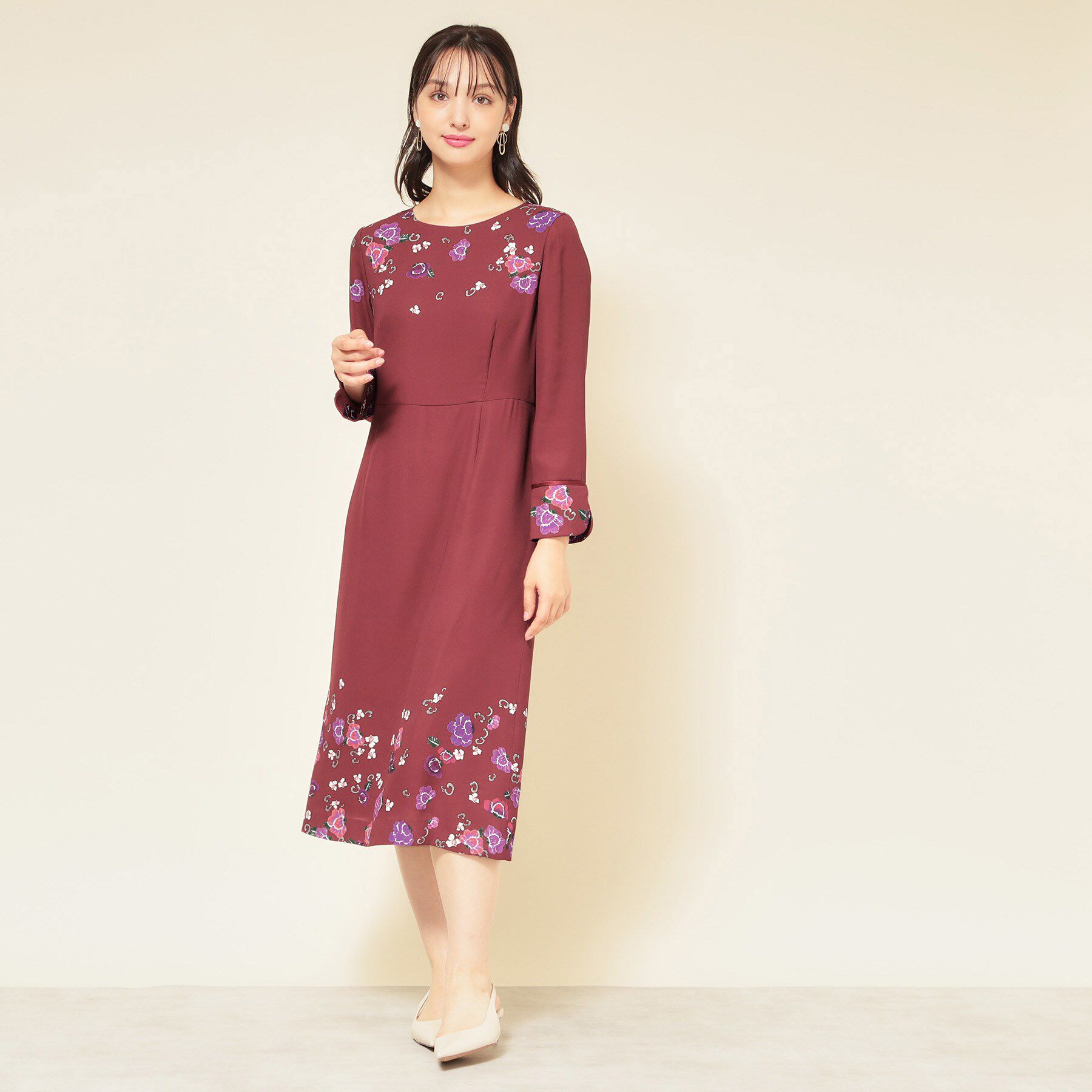 SunaUna「【co creation and yours／SS～L】花柄パネルワンピース」|ワンピース|