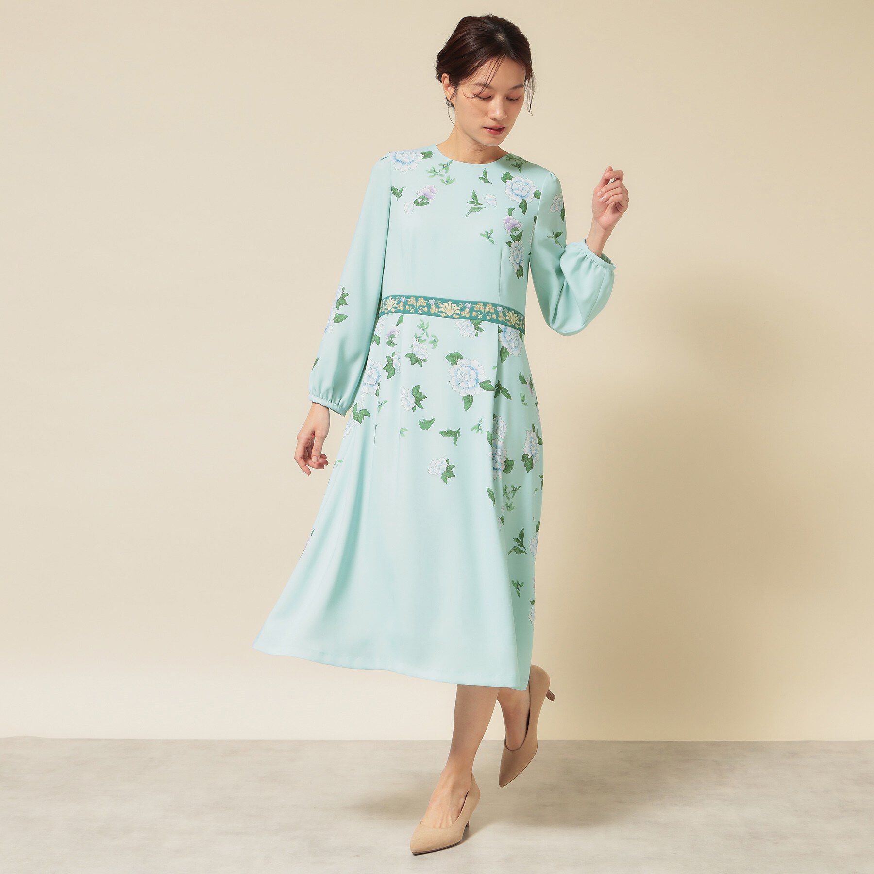 SunaUna「【co creation and yours／SS～L】オリエンタルプリントワンピース」|ワンピース|