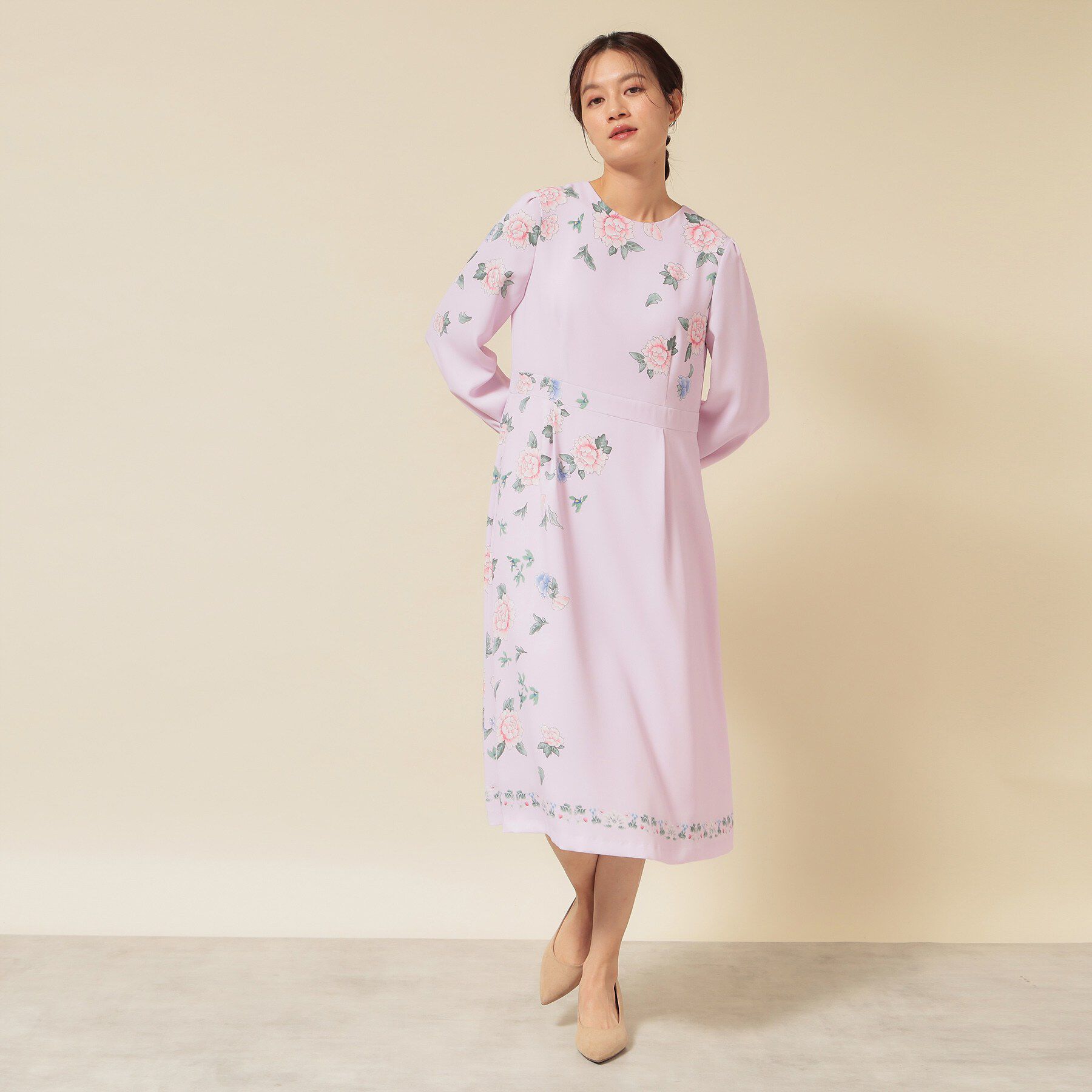 SunaUna「【co creation and yours／SS～L】オリエンタルプリントワンピース」|ワンピース|