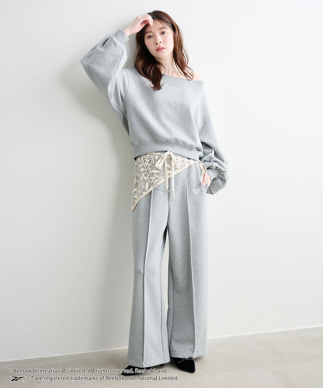 COCO DEAL「《COCO DEAL/Reebok》スウェットワイドパンツ」|その他|杢グレー