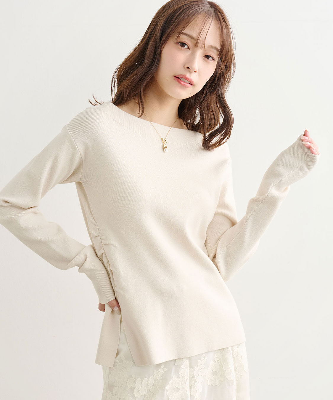 COCO DEAL「オフショルギャザーニット」|ニット・セーター|