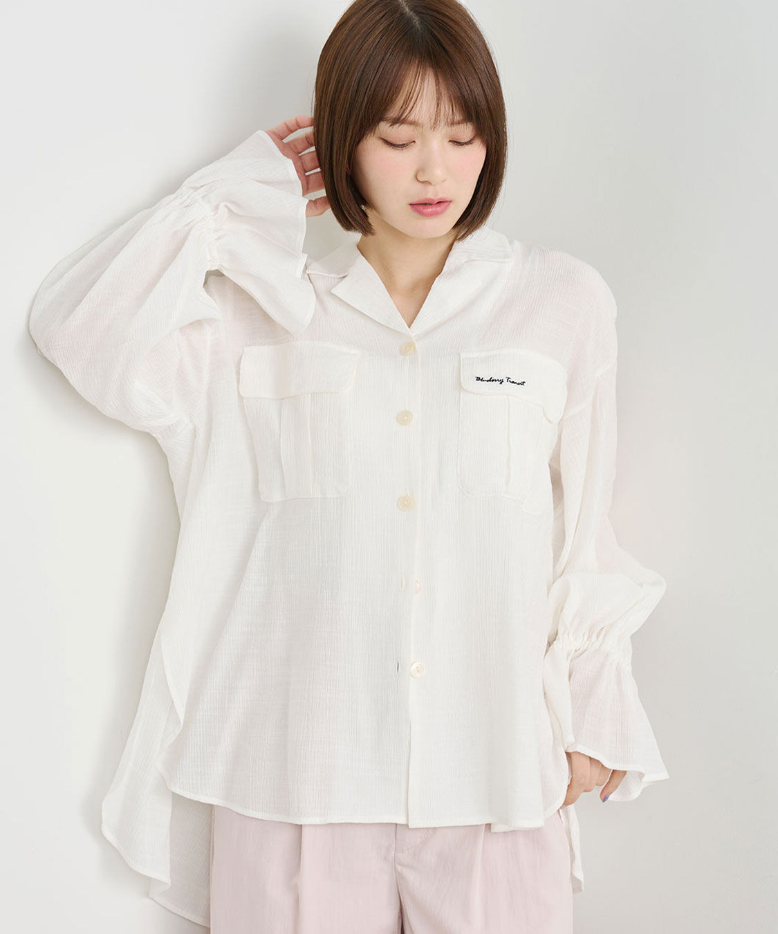 COCO DEAL「刺繍楊柳ロゴブラウス」|シャツ・ブラウス|オフ