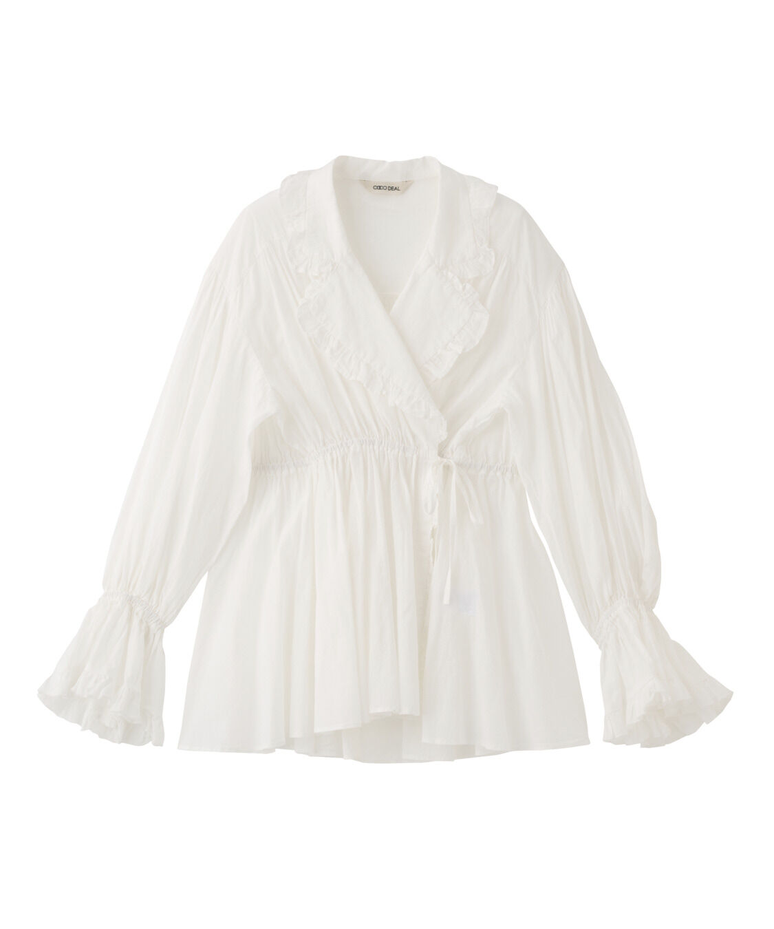 COCO DEAL「オープンカラーフリルブラウス」|シャツ・ブラウス|