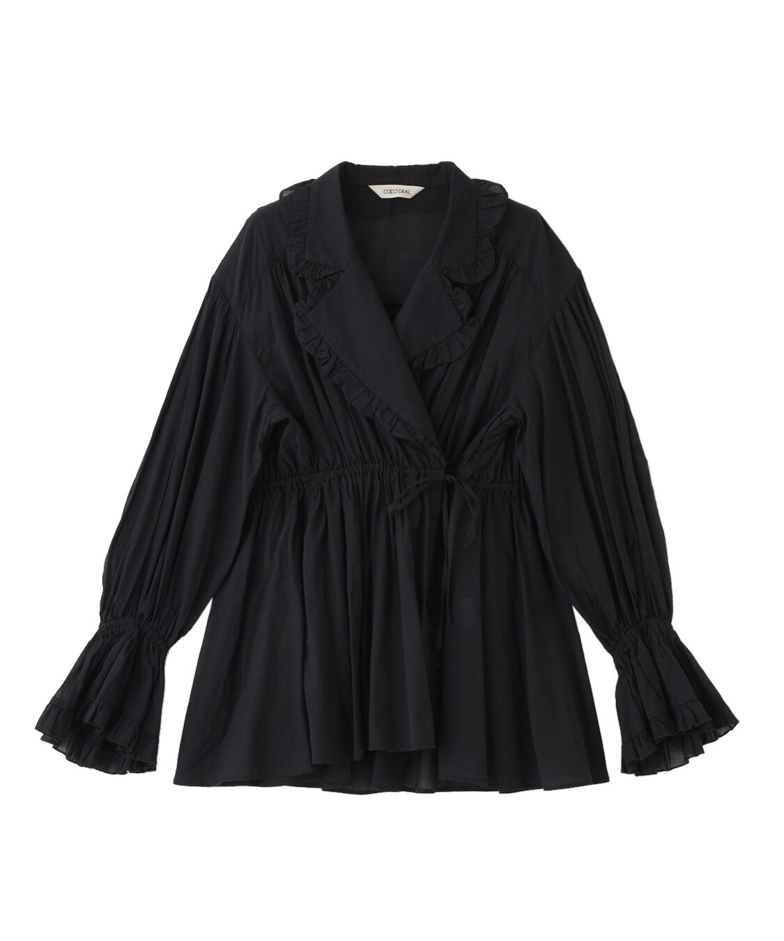 COCO DEAL「オープンカラーフリルブラウス」|シャツ・ブラウス|