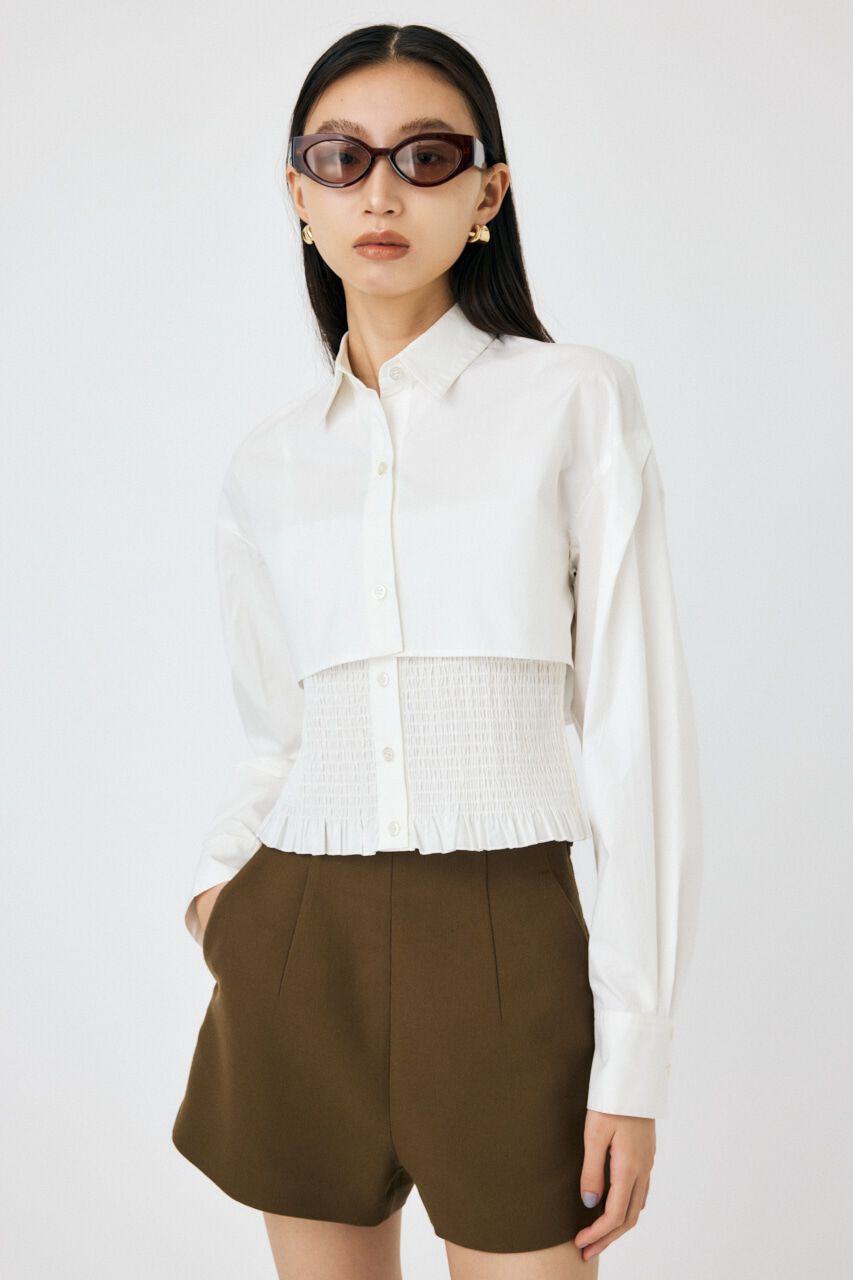 MOUSSY「CAMI & CROPPED シャツ」|その他|WHT