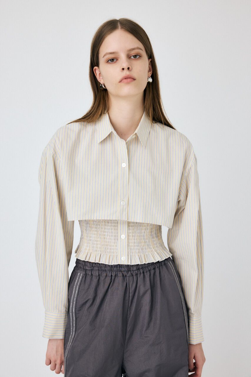 MOUSSY「CAMI & CROPPED シャツ」|その他|L/BEG1