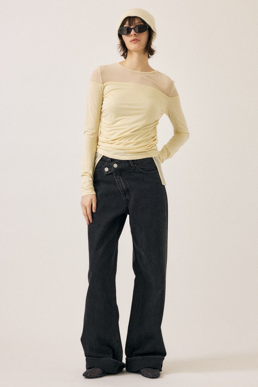 MOUSSY「RHINESTONE SHEER BALLET シューズ」|スリッポン|