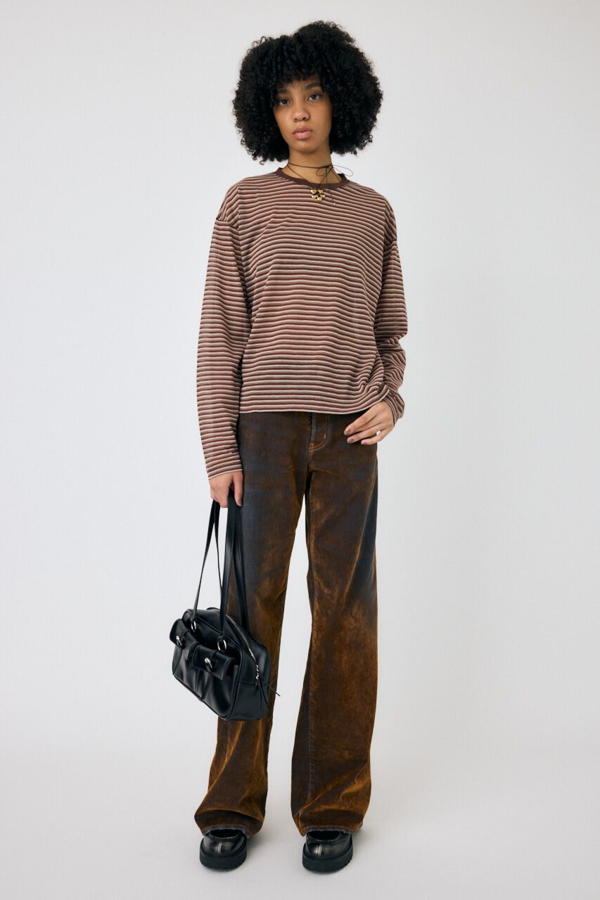 MOUSSY「SHEER BORDER ロンT」|Tシャツ・カットソー|