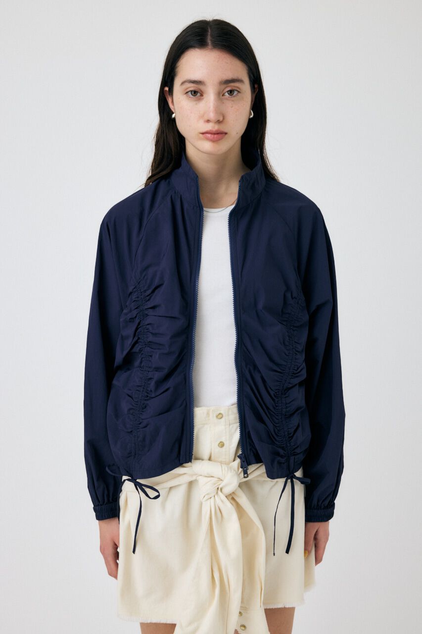 MOUSSY「RIBBON GATHER NYLON ジャケット」|ブルゾン・スタジャン|