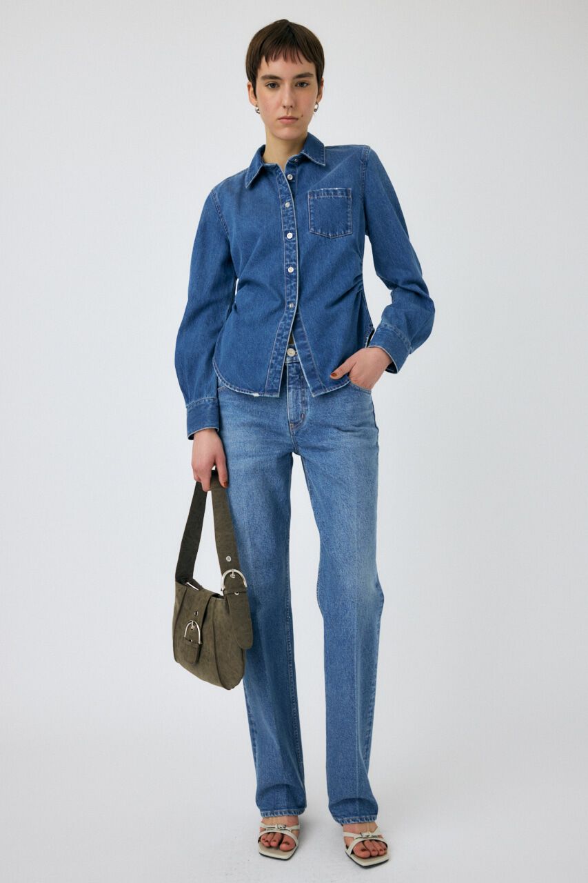 MOUSSY「MVS CENTER PRESS ストレートデニム」|デニム|