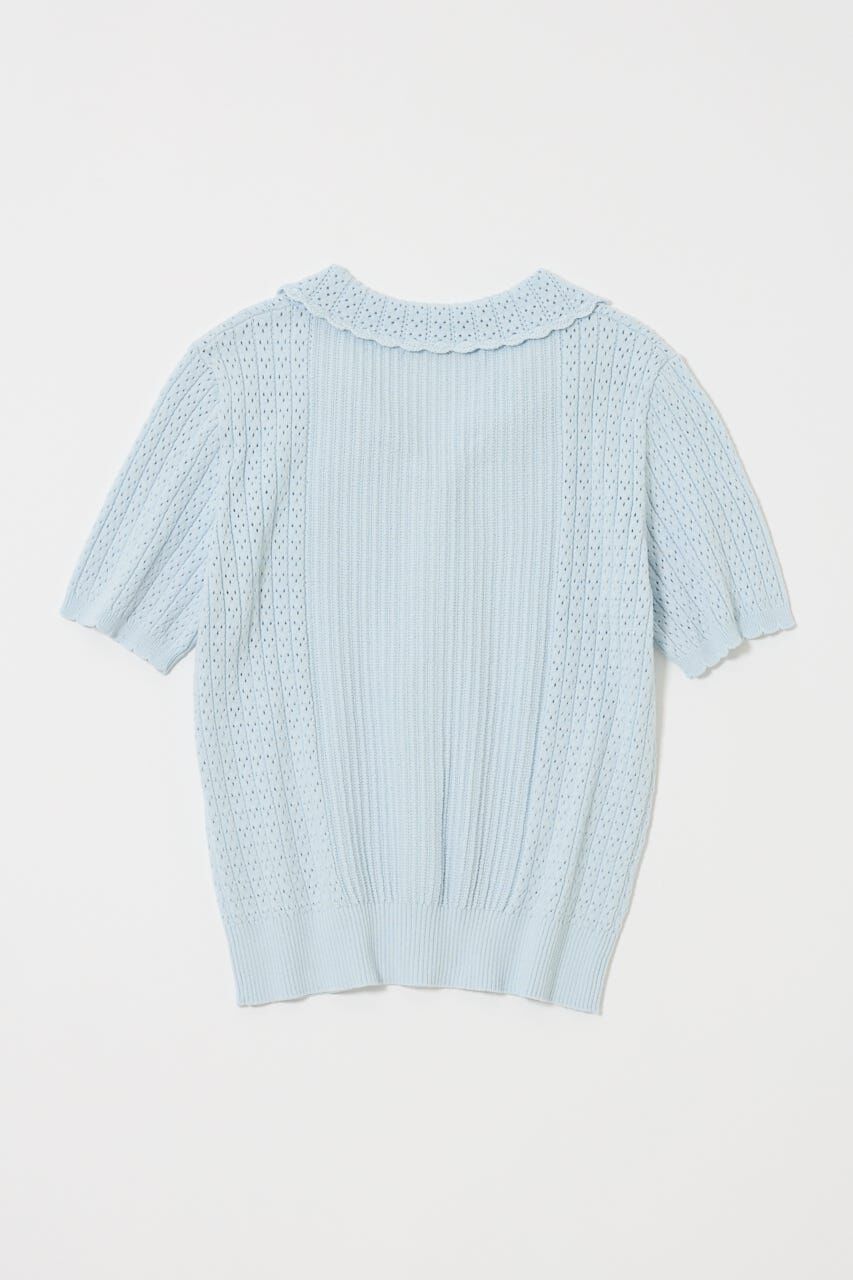 MOUSSY「POINTELLE KNIT H/S シャツ」|ニット・セーター|
