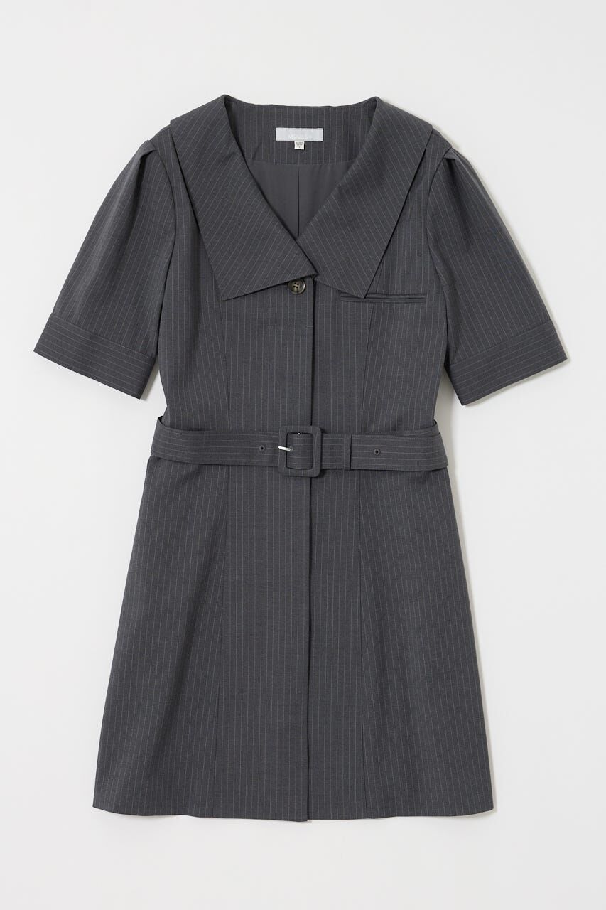 MOUSSY「BIG COLLAR MINI ドレス」|ワンピース|GRY