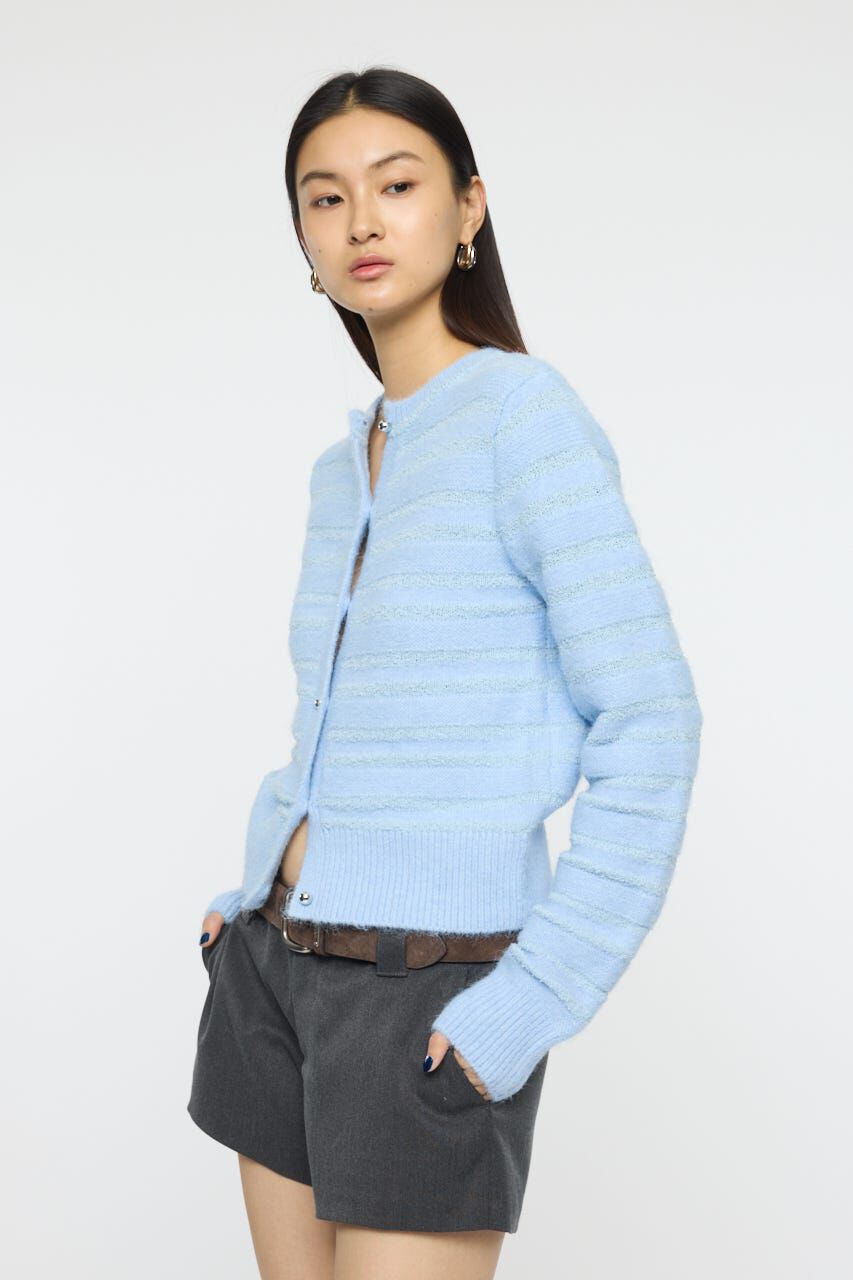 MOUSSY「SHADOW STRIPE KNIT カーディガン」|ニット・セーター|