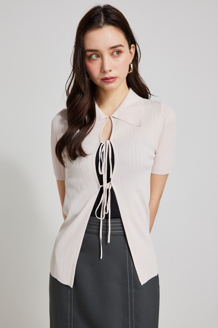 rienda「ヘザーカラーリボンknit TOP」|ニット・セーター|