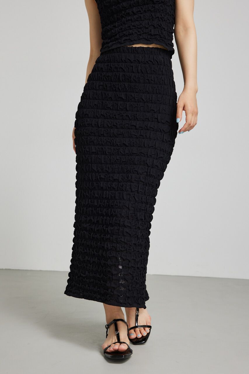 rienda「ポップコーンニットジャストウエストスカート」|スカート|