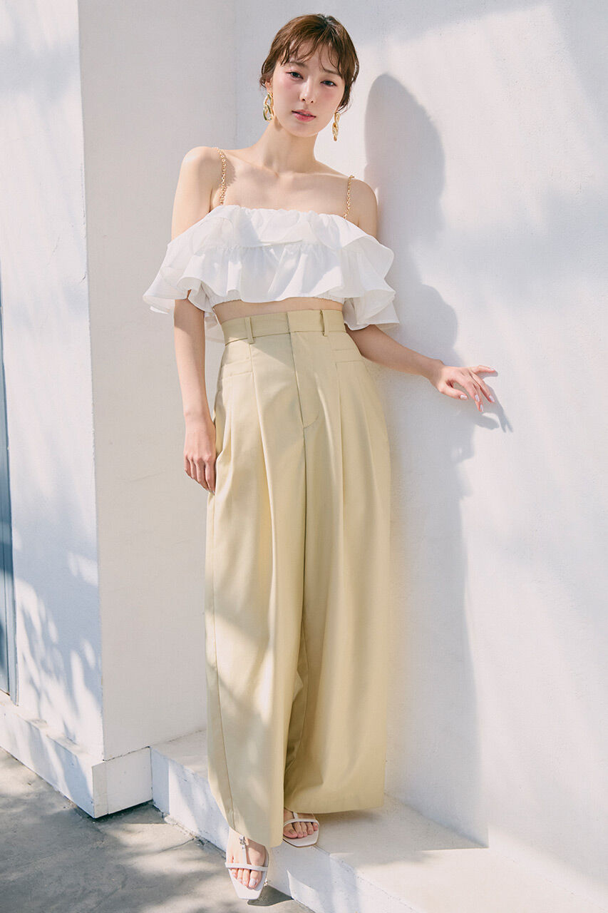 rienda「ポケットデザインタックワイドパンツ」|その他|L/YEL1