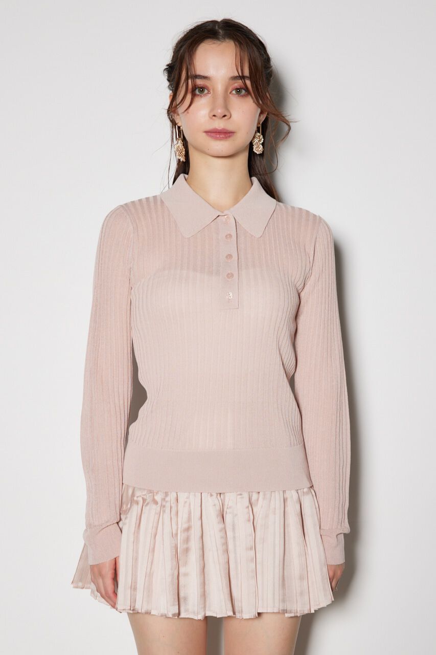 rienda「シアーポロニットトップス」|ニット・セーター|