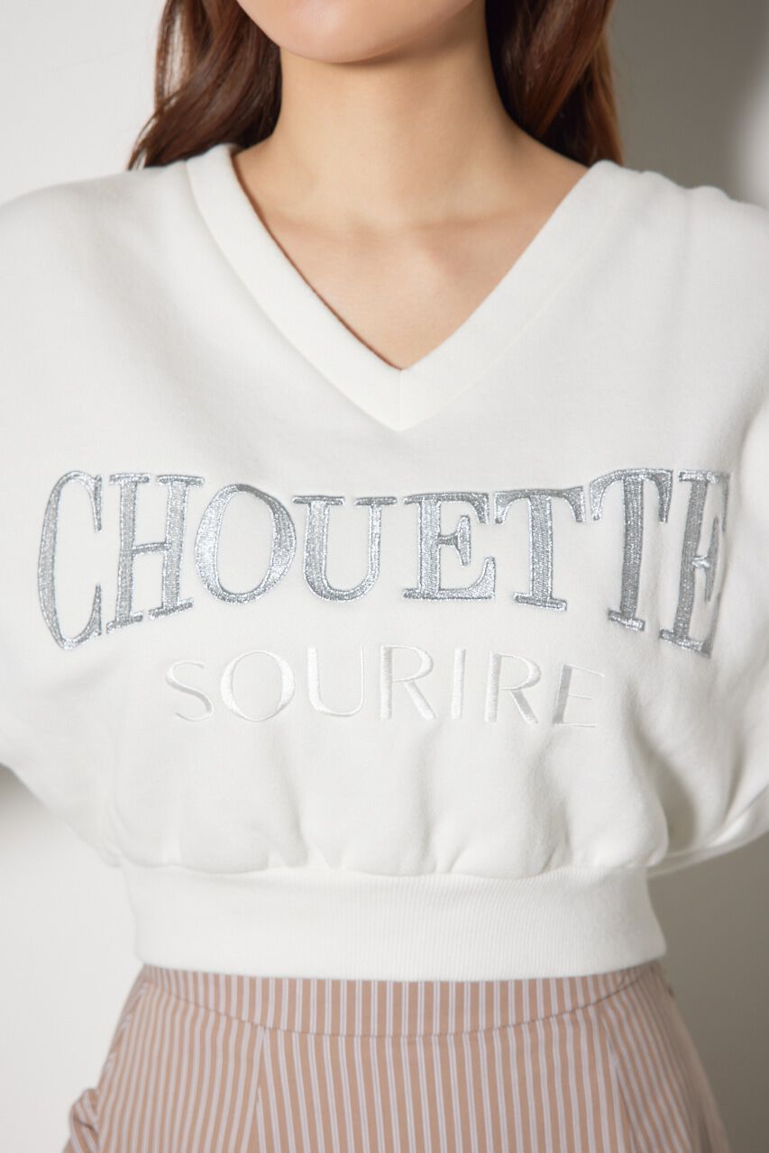 rienda「Vネックショートスウェットトップス」|Tシャツ・カットソー|