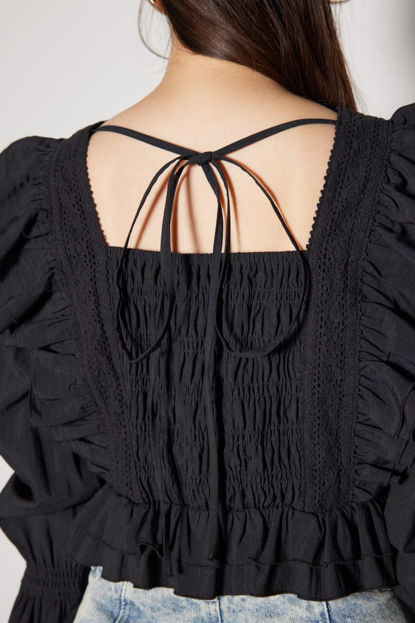 rienda「レースラインペプラムブラウス」|シャツ・ブラウス|