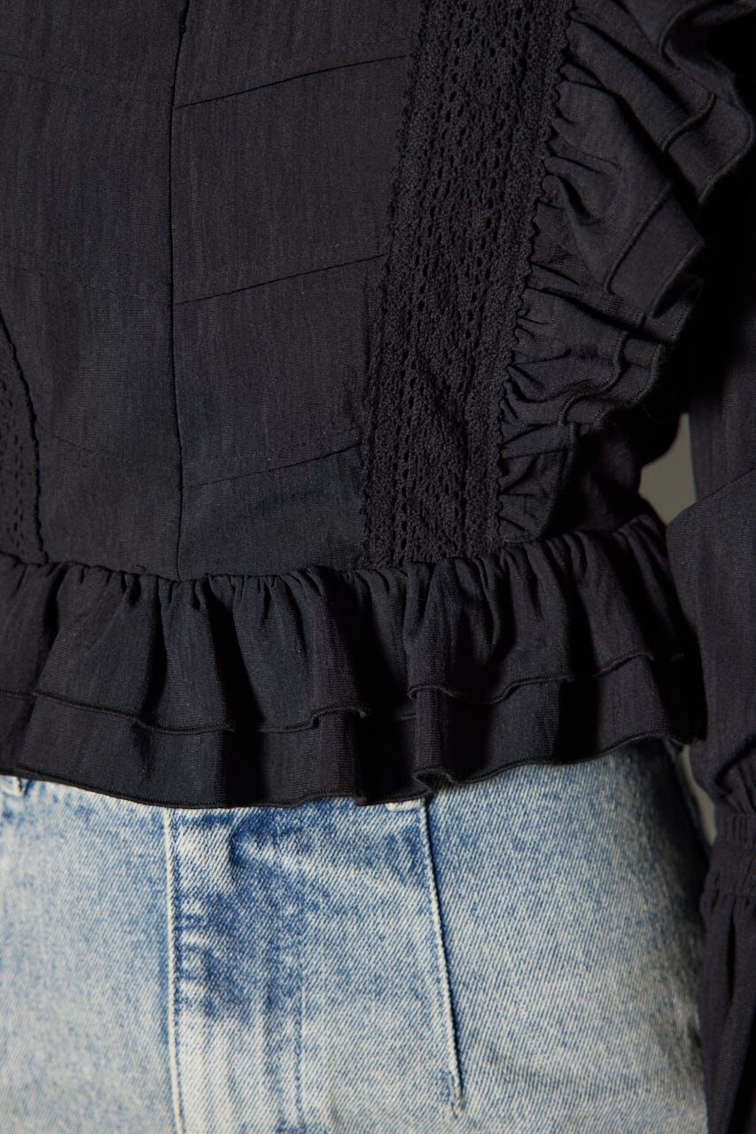 rienda「レースラインペプラムブラウス」|シャツ・ブラウス|