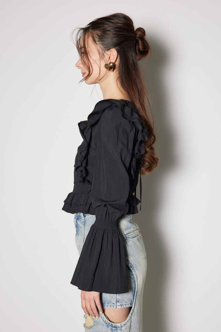 rienda「レースラインペプラムブラウス」|シャツ・ブラウス|