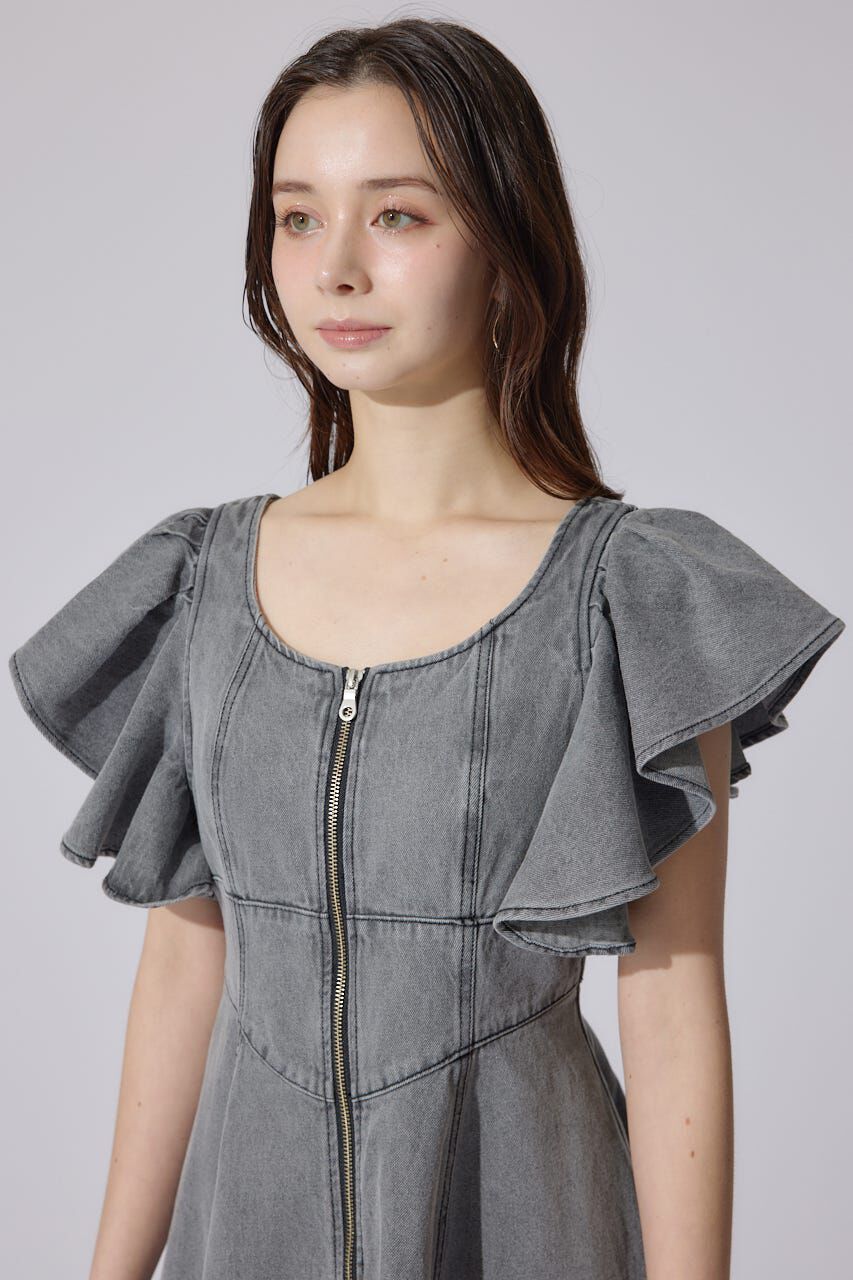 rienda「フリルスリーブミニワンピース」|ワンピース|