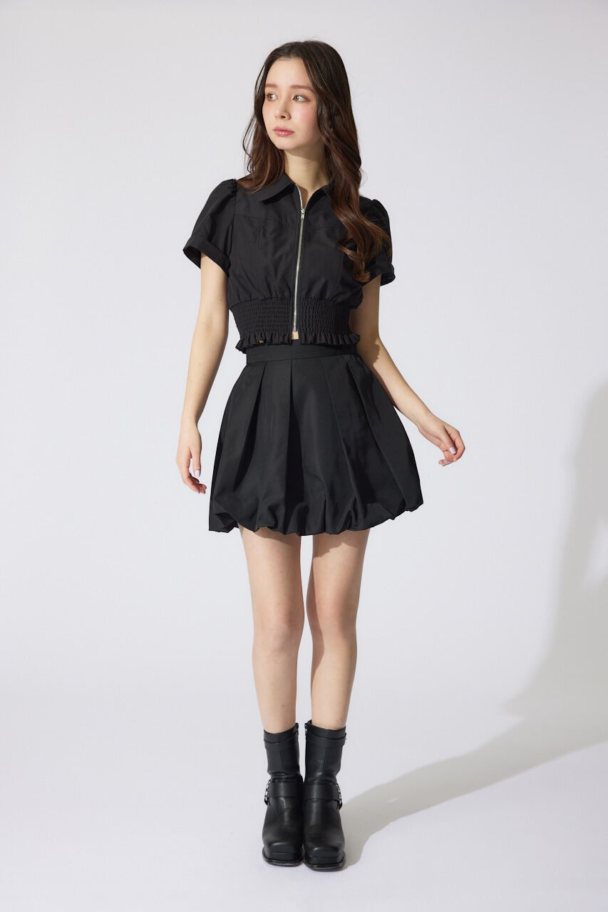 rienda「ウエストシャーリングZIPブラウス」|シャツ・ブラウス|