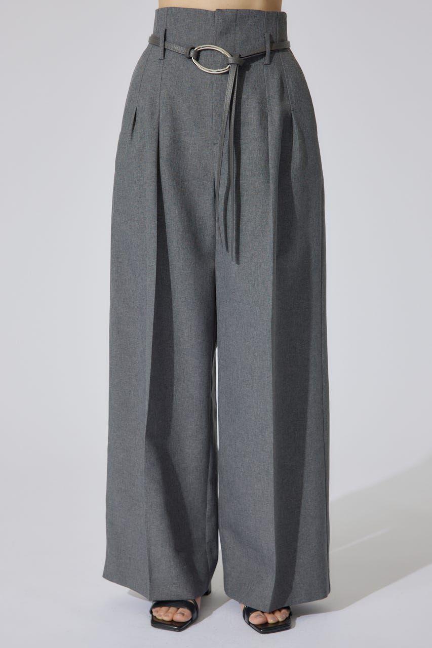 rienda「リネンライクワイドタックベルト付きパンツ」|その他|