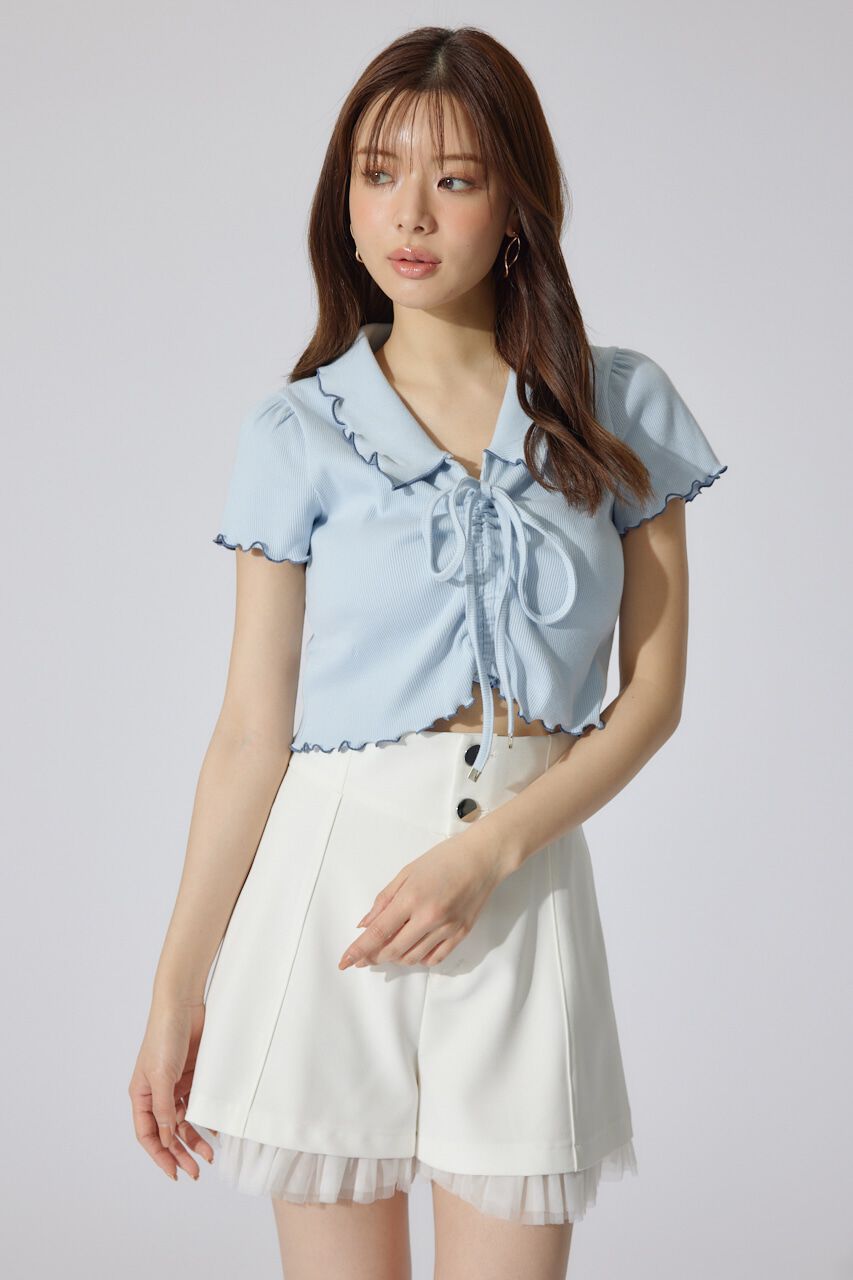 rienda「チュールレイヤードジャストウエストスコートショートパンツ」|その他|