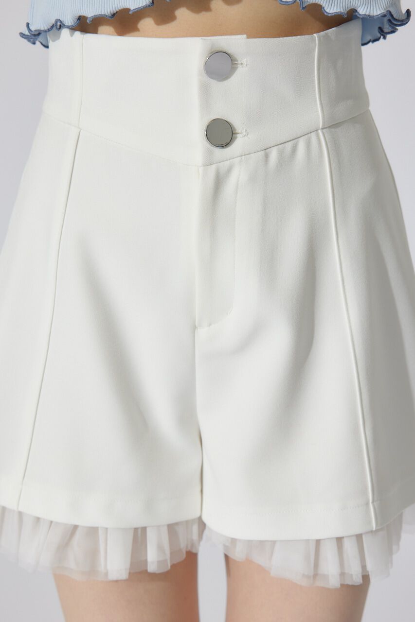 rienda「チュールレイヤードジャストウエストスコートショートパンツ」|その他|