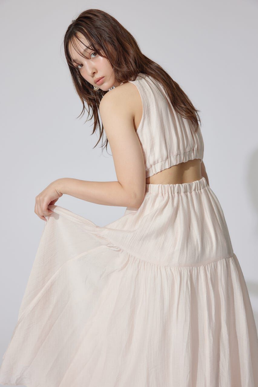 rienda「ホルターネックギャザーフレアワンピース」|ワンピース|