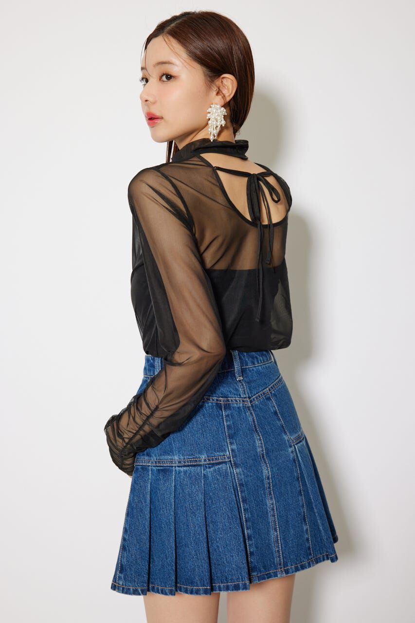 rienda「2WAYスリーブギャザーシアートップス」|Tシャツ・カットソー|