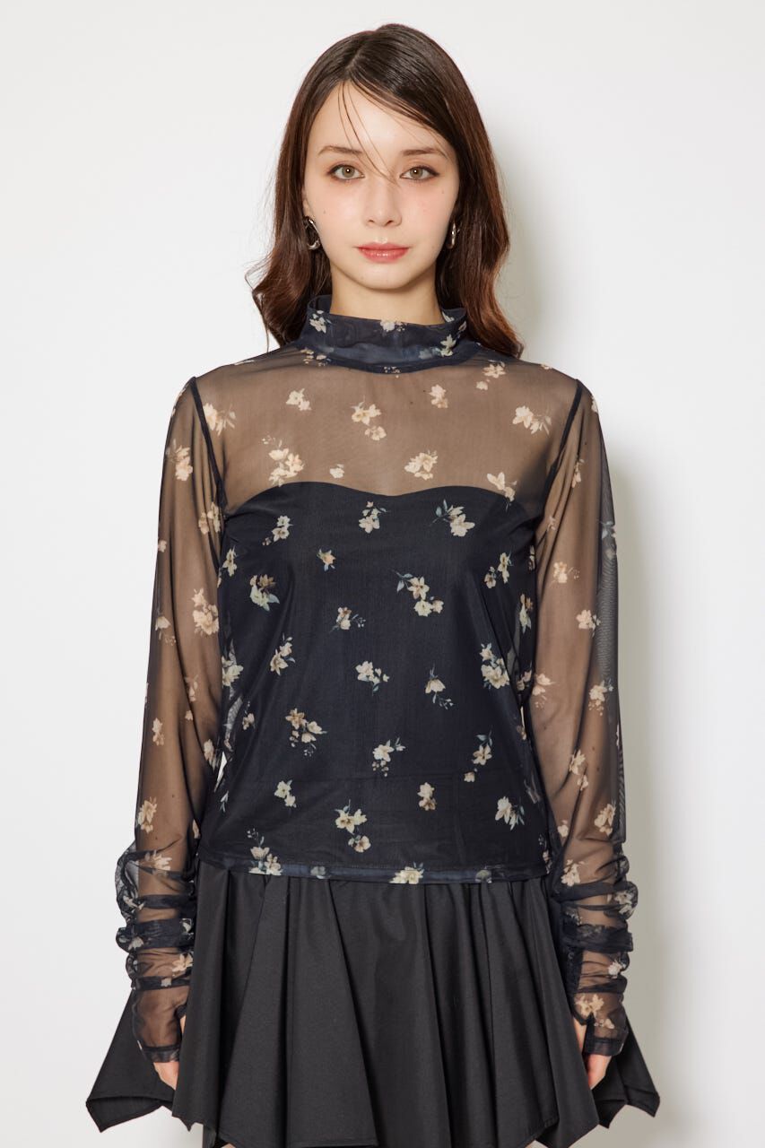 rienda「2WAYスリーブギャザーシアートップス」|Tシャツ・カットソー|