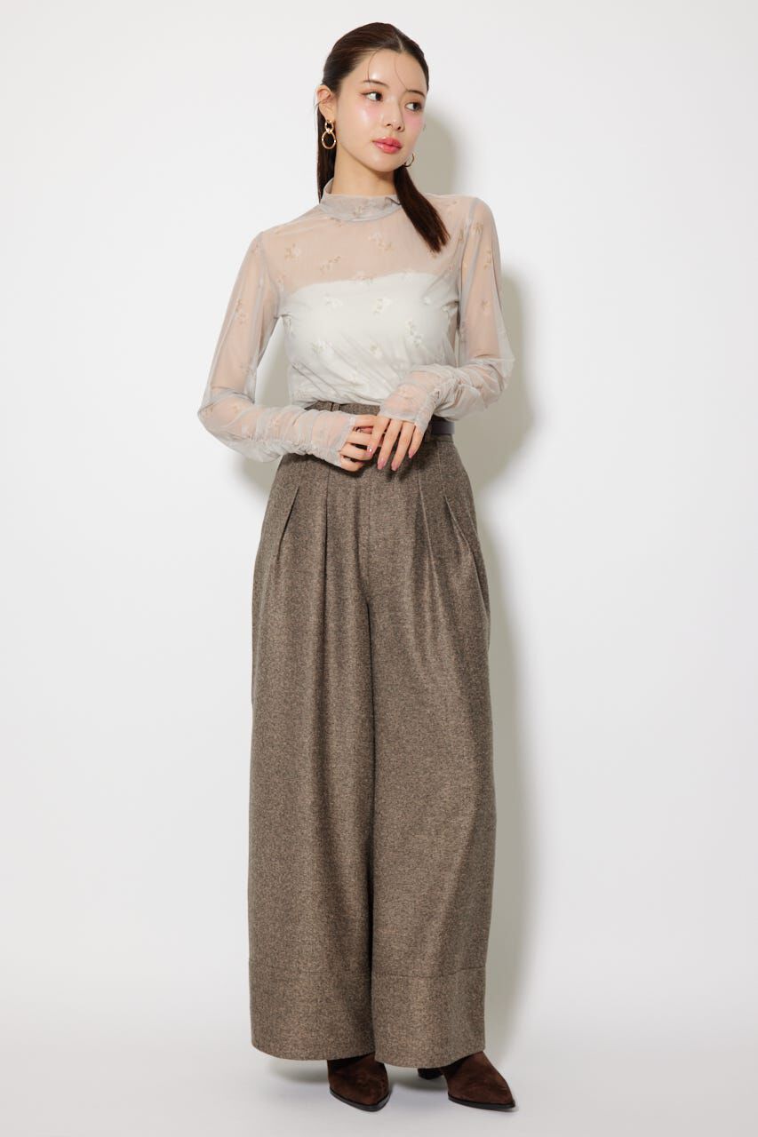 rienda「2WAYスリーブギャザーシアートップス」|Tシャツ・カットソー|