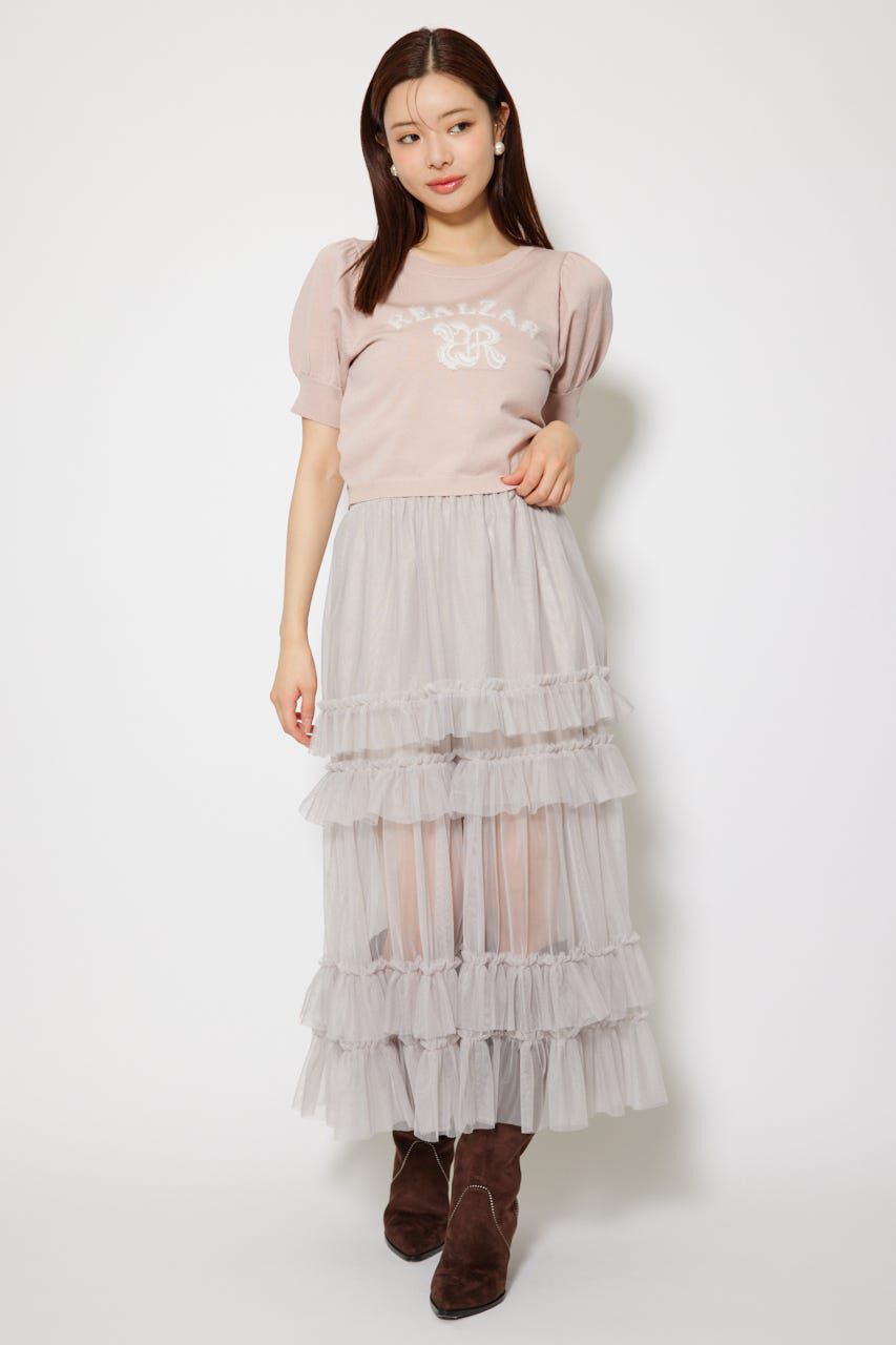 rienda「ジャガードロゴニットトップス」|ニット・セーター|