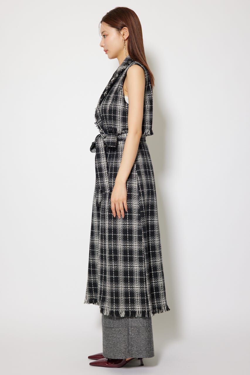 rienda「フリンジロングベスト」|ダウンベスト・ベスト|