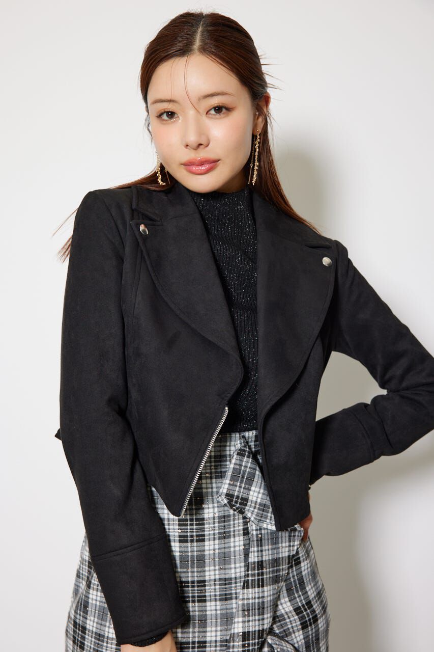 rienda「25AWフェイクスエードライダースジャケット」|その他|BLK