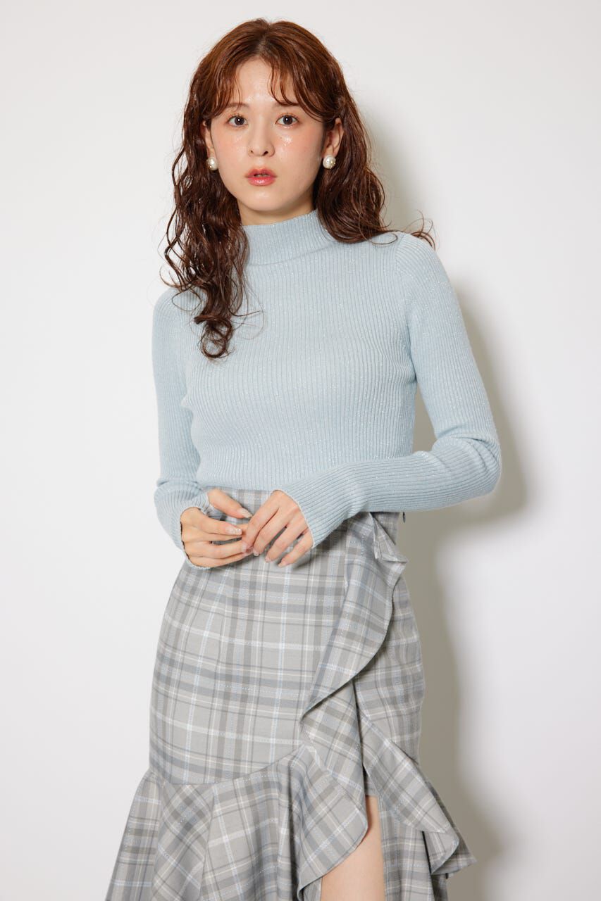 rienda「サムホール付きウォッシャブルハイネックニットトップス」|ニット・セーター|