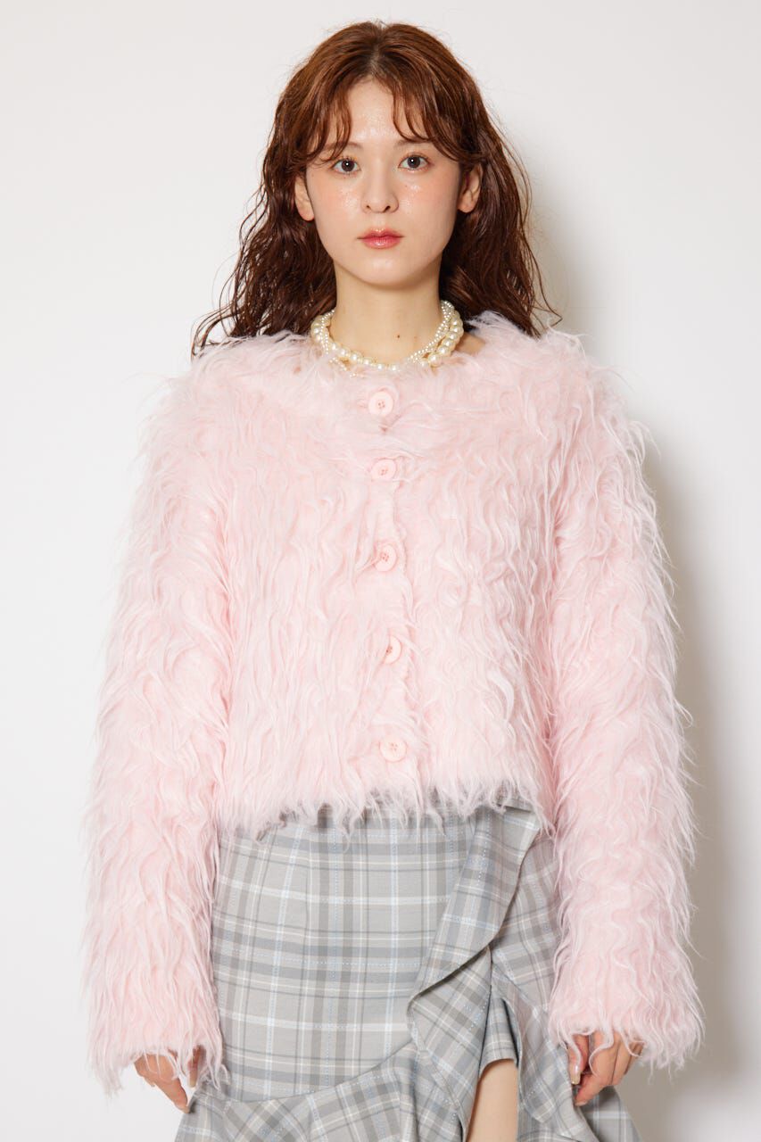 rienda「2WAYロングシャギーショートニットカーディガン」|カーディガン|